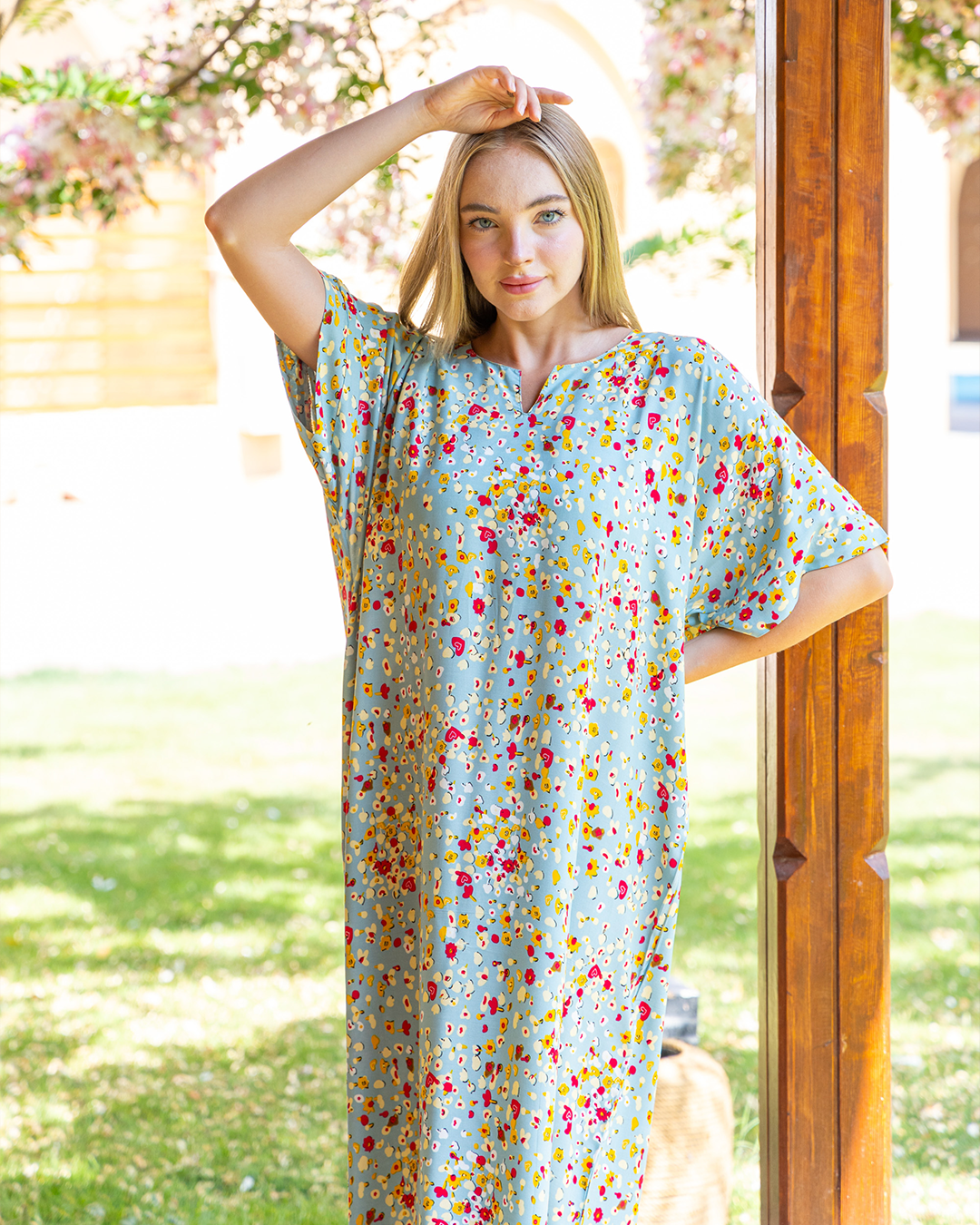 قميص فسكوز مشجر نص كم 113