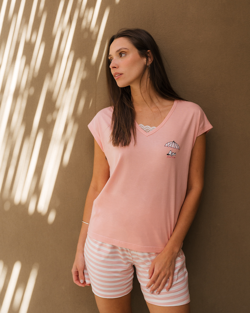 Beach Nap women's pajamas with quarter sleeves and shorts