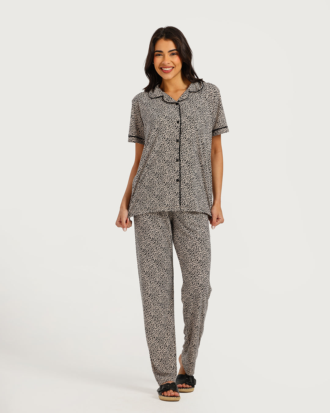 Women's Short Sleeve Pajama Set with Pants