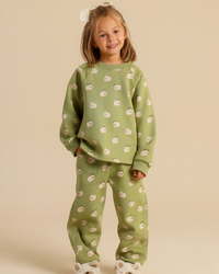 Girls' pajamas with a happy sheep print