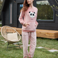 Cute Panda بيجاما حريمي قطيفة بوليستر
