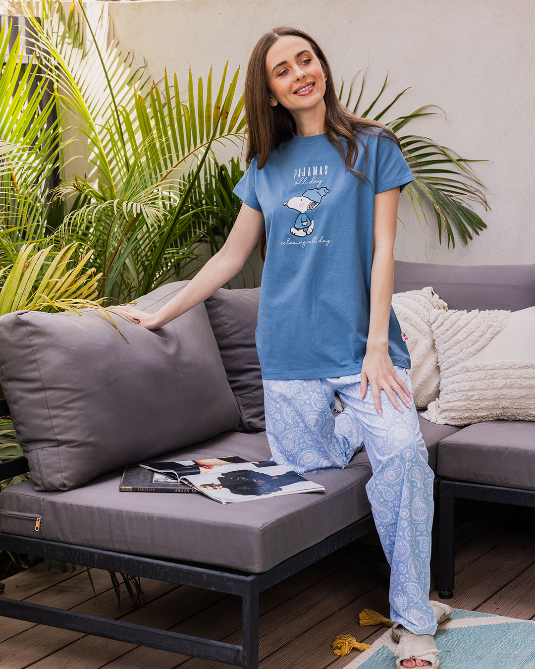 Women's pajamas, half sleeve pants