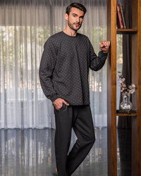 Diamond pattern بيجاما رجالي ميلتون مطبوع *ميلتون سادة