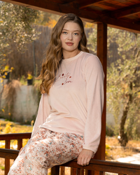 Beauty of Love بيجاما  حريمي   بكم وبنطلون قطيفة قطن