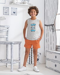 Skate Boy بيجامه اولادي تيشرت كت وشورت مطبوع