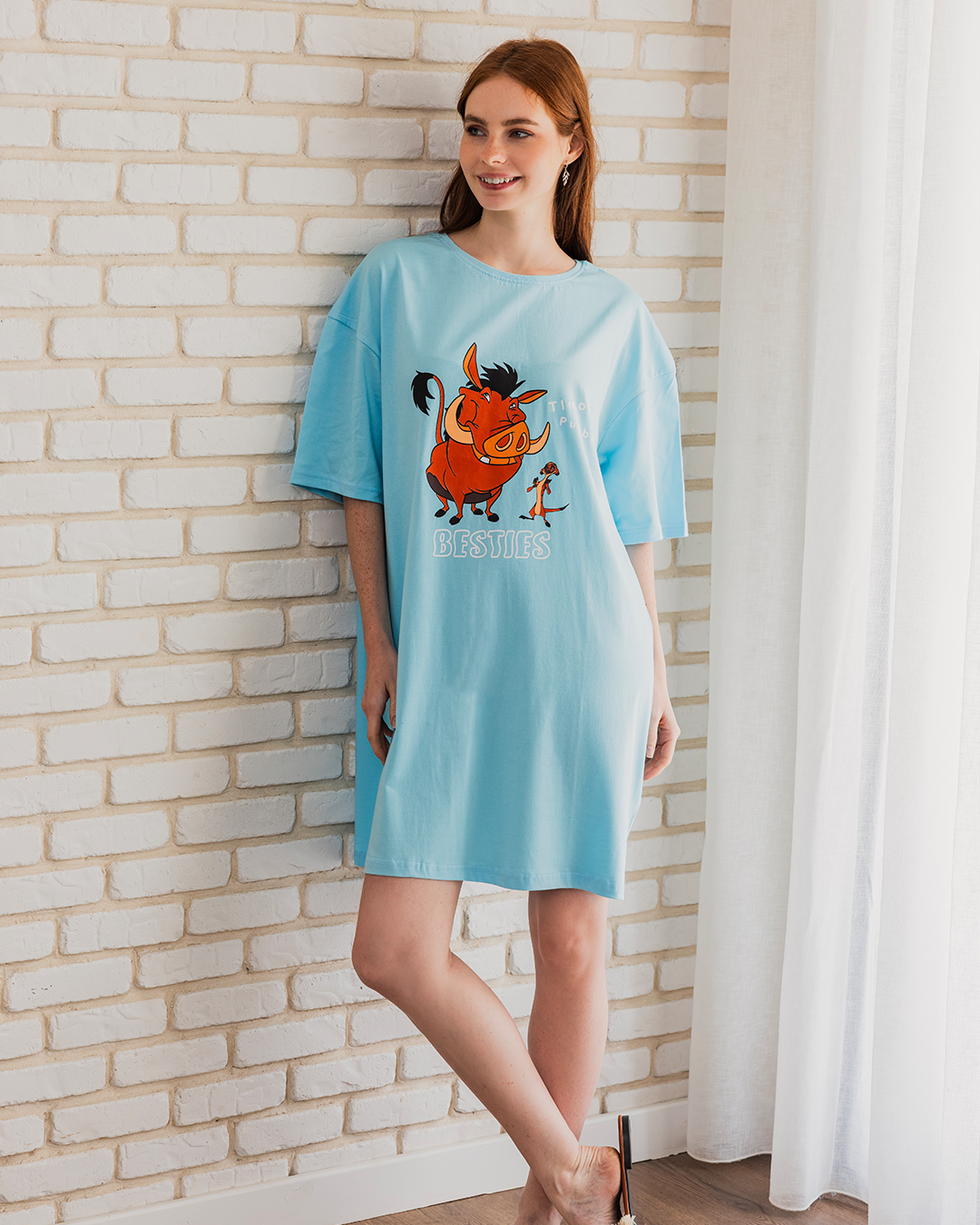 timonpumbaa women's night shirt, half short sleeves