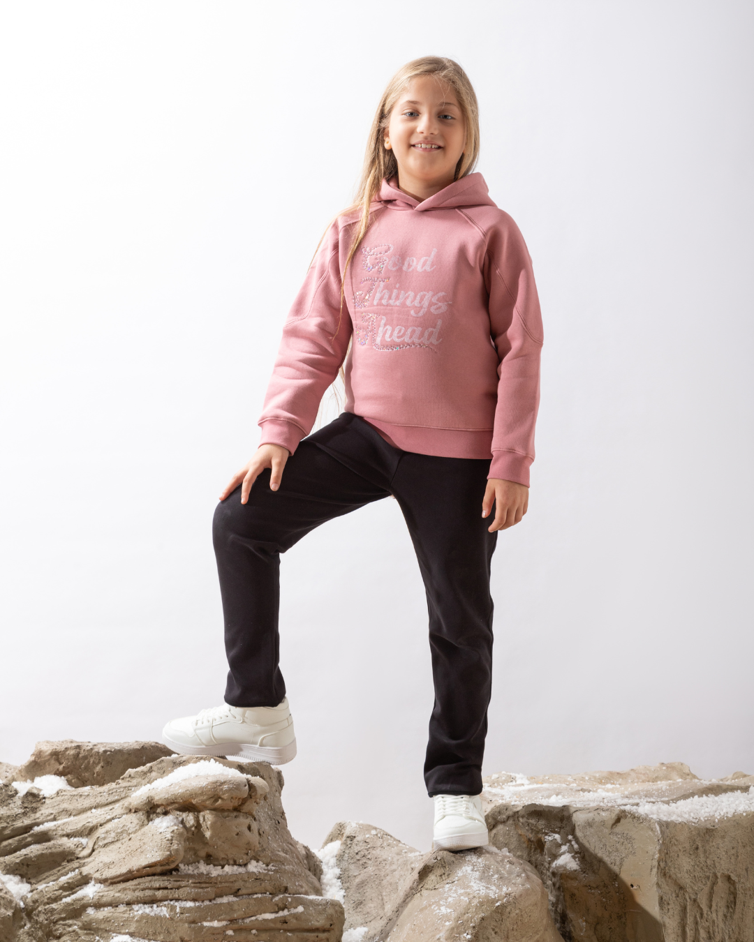 GOODTHINGS بيجامه بناتي رجلان طباعه وتطريز ترتر