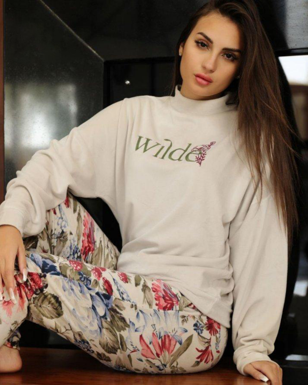 wilde  بيجامه حريمي طباعه علي الصدر