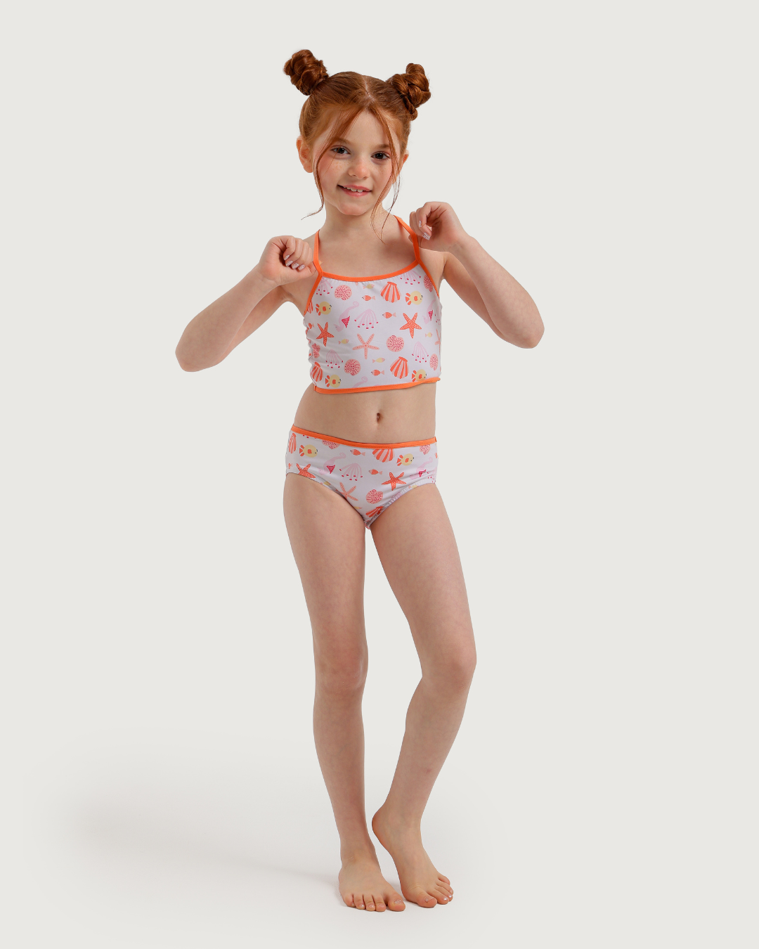 Girls' Two-Piece Seashell Swimsuit