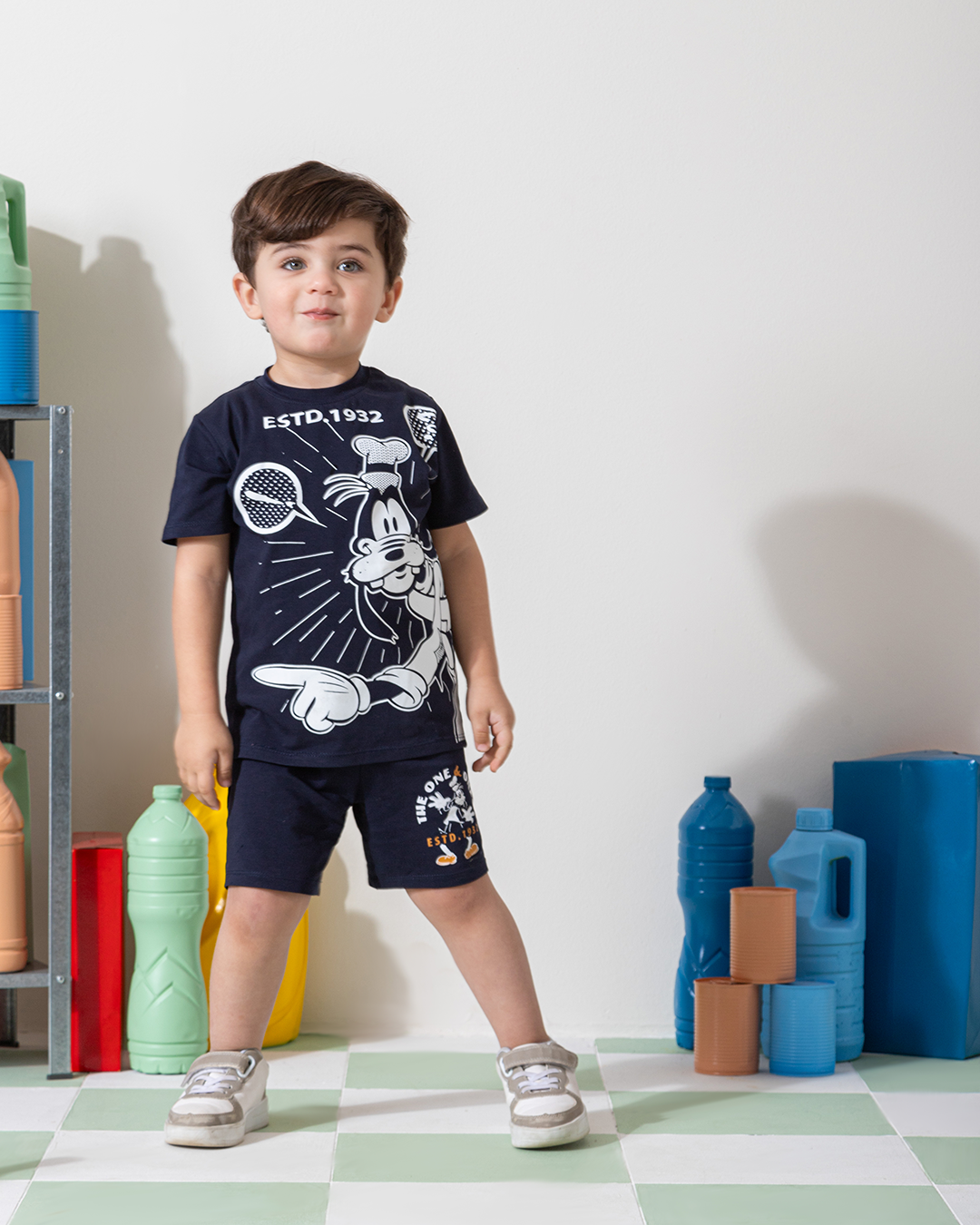 MARVY Goofy The One Only بيجامة اولادي وسط كحلي