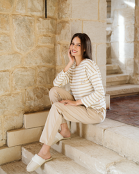 We are all made of stars Women's Striped Cotton Pajamas