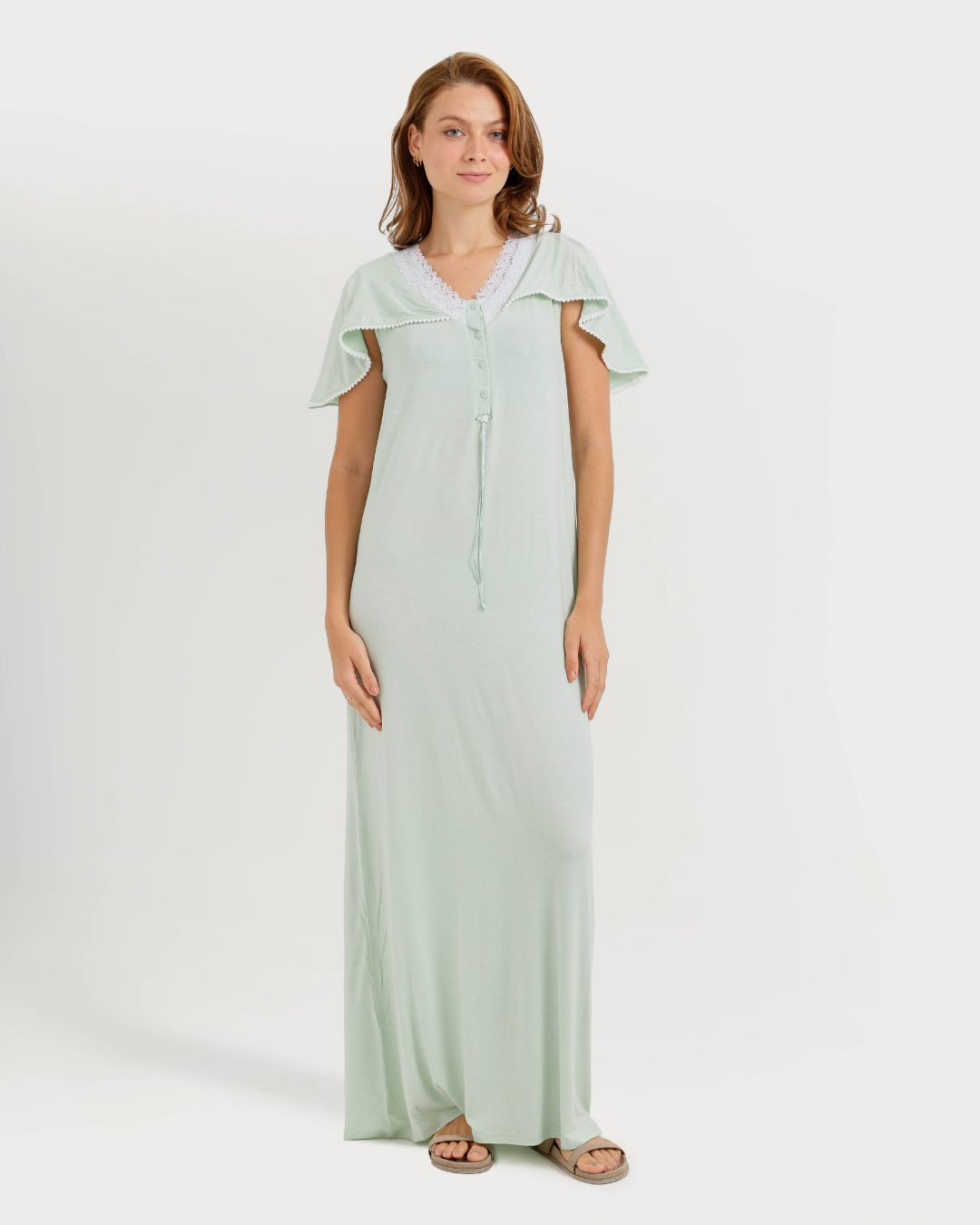 Women's Long Half Sleeve Jalabiya with Print
