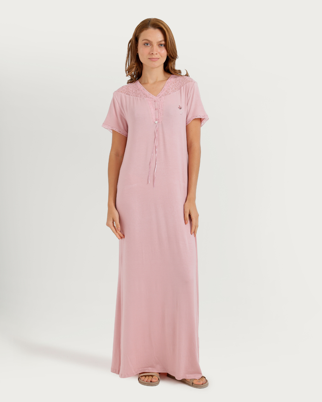 Women's Long Half Sleeve Jalabiya with Lace