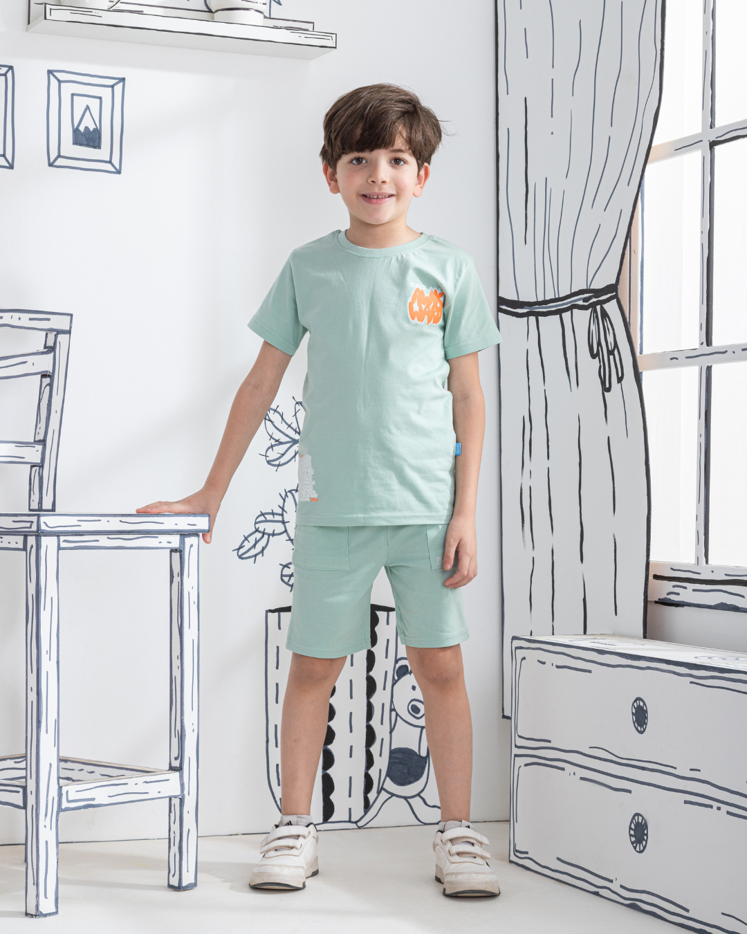 Graffiti art بيجاما أولادي نُص كُم