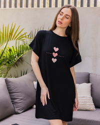 Love yourself women's half sleeve nightgown