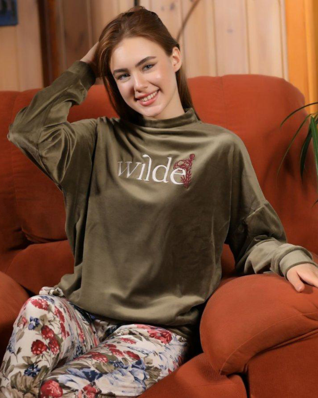 wilde  بيجامه حريمي طباعه علي الصدر