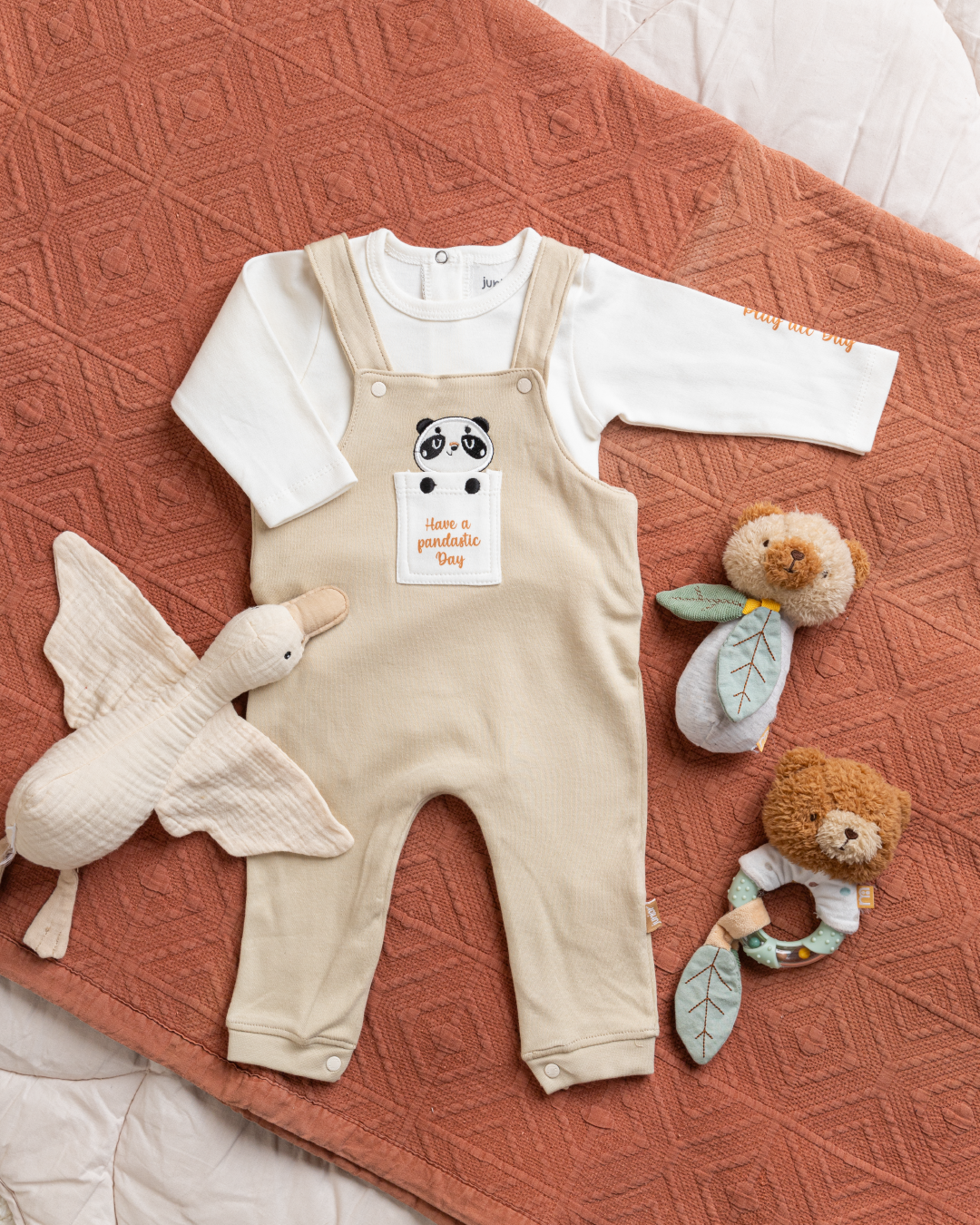 Magical Pand سالوبيت بيبي مطبوع حمالة وتيشرت كم