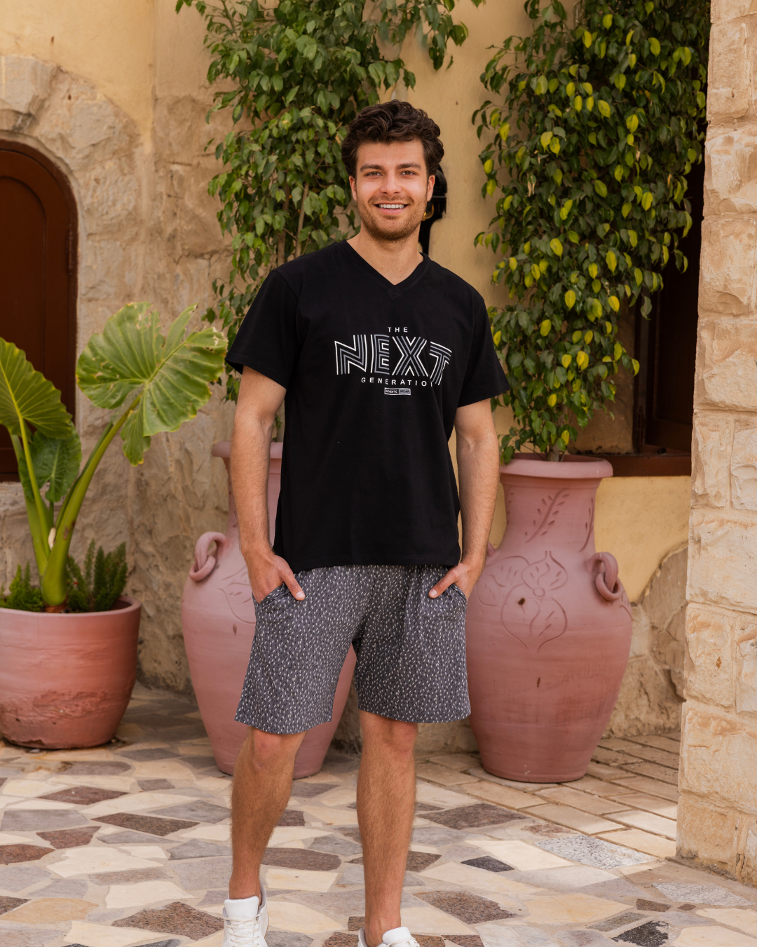 roads v بيجاما رجالي نص كم و شورت روتاري