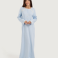 Long Women's Jalabiya with Lace Strips