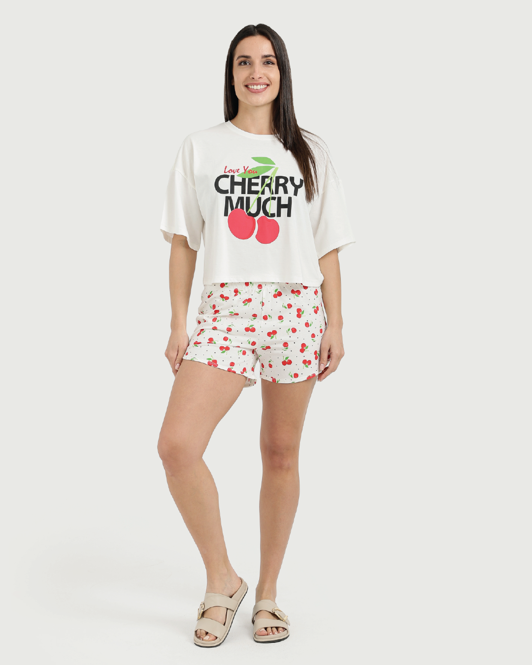 Cherry بيجاما حريمي اوفر سايز وهوت شورت