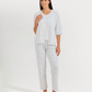 Women's 3/4 sleeve pajama with camisole, pants, and jacquard jacket