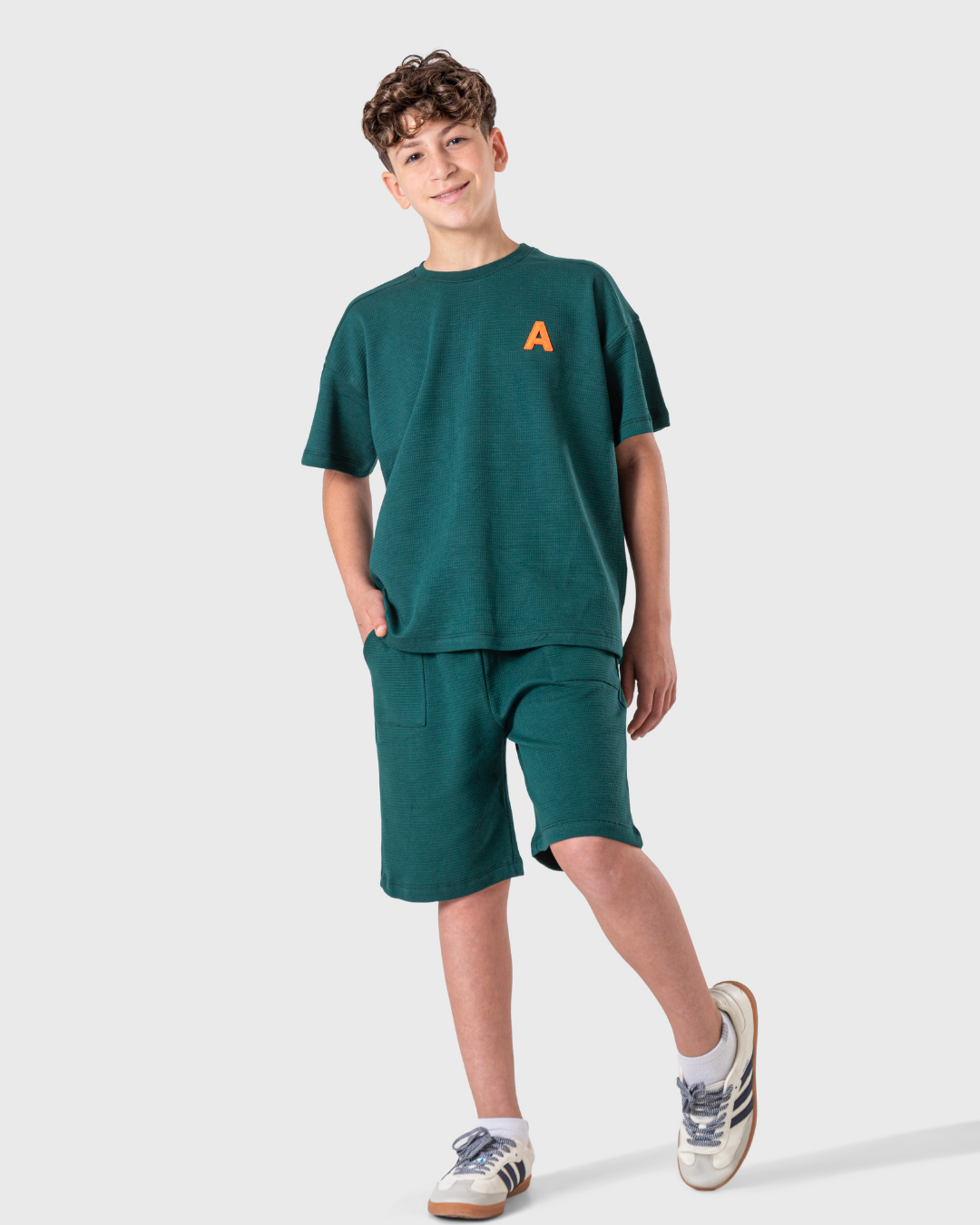 بيجاما وافل أولاد بألوان داكنة