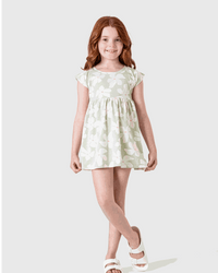 قميص نوم بناتي بطبعة زهور كبيرة وألوان الحلوى