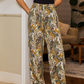 Women's patterned viscose trousers