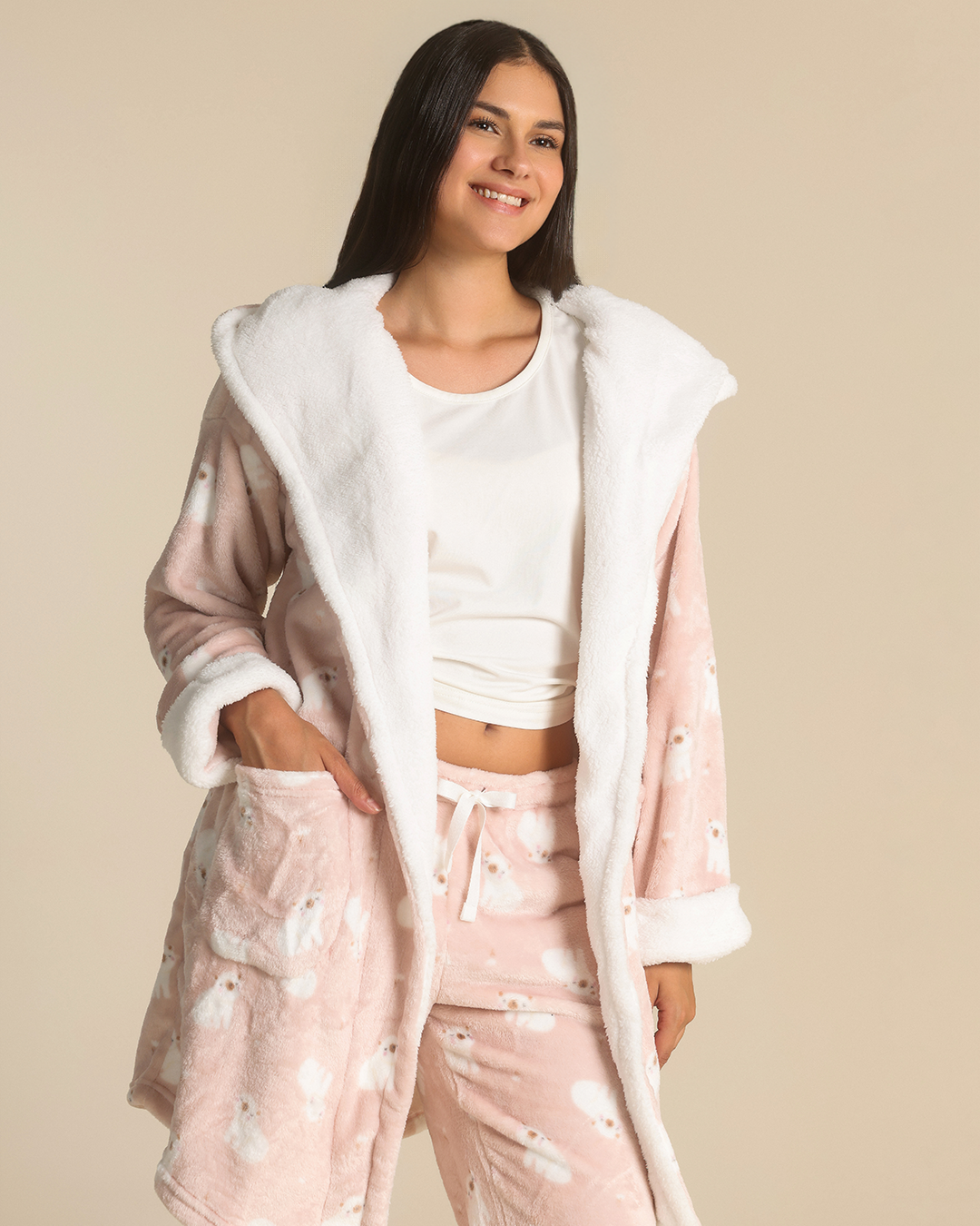 Lovely Bears Women Robe in Pink