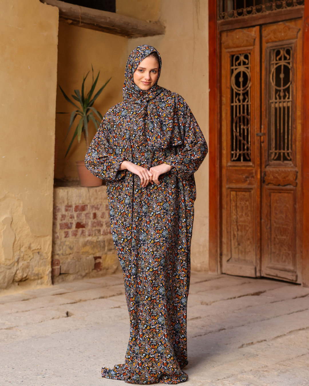 إسدال حريمي مشجر ورود الليل