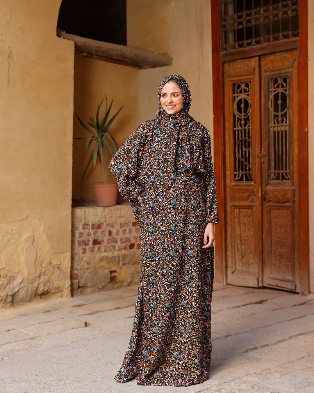 إسدال حريمي مشجر ورود الليل