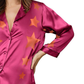 Women's pajamas with star satin buttons