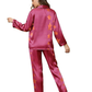 Women's pajamas with star satin buttons