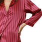 Women's pajamas with striped satin buttons