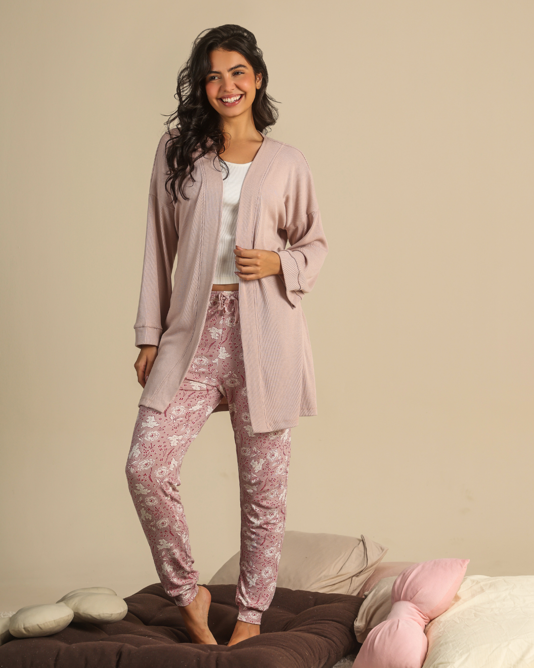 Women 3 Pcs set in dusty mauve