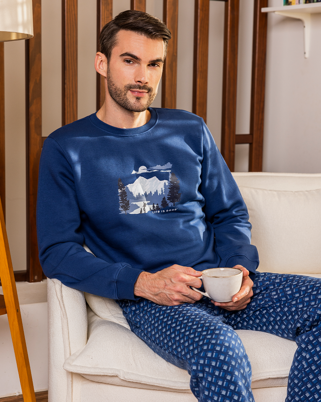 Made for the Mountain Men's Melton Plain* Melton Printed Pajamas