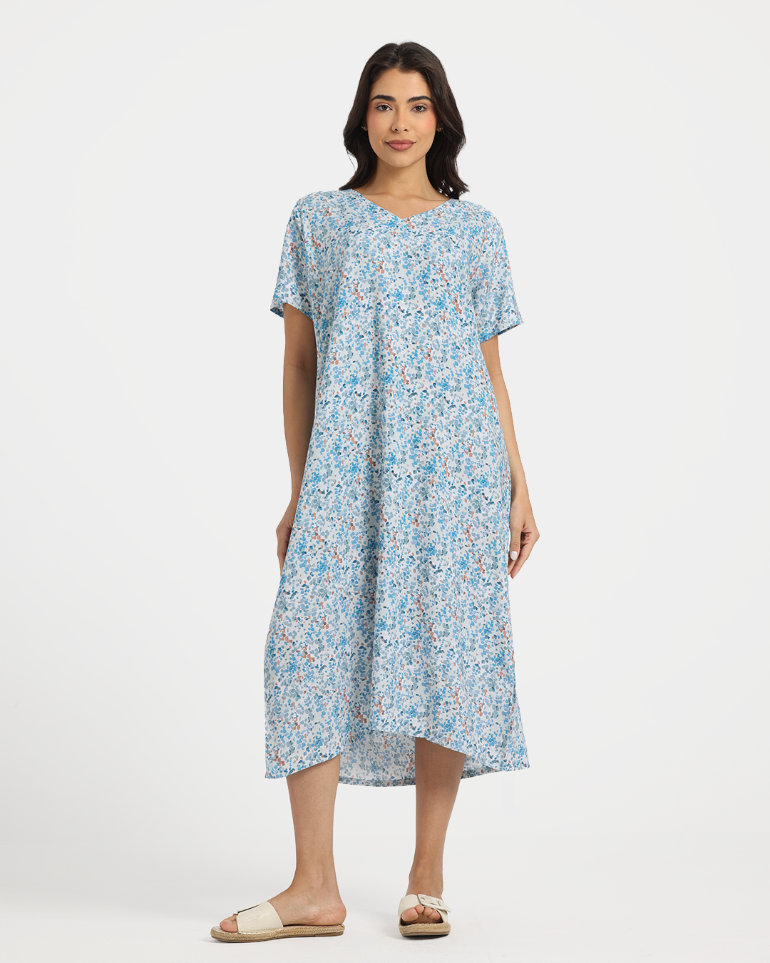 قميص فسكوز قصير مشجر 173