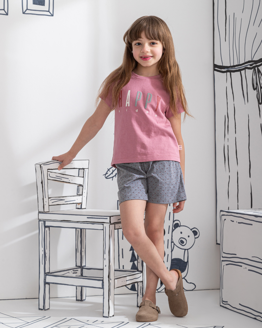 Happy Kiddo half sleeve pajamas for girls