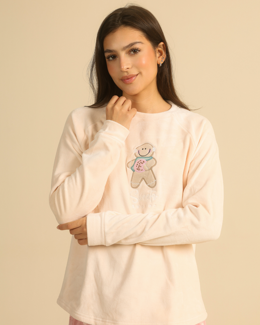 Polka Dots Women pajama in Nude