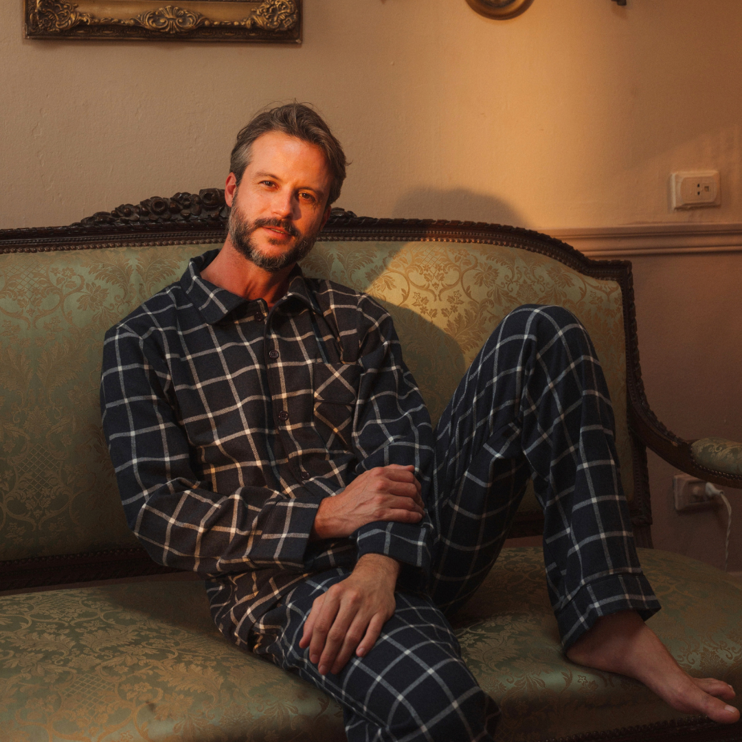 Chic Man in Charcoal Classic Pajama