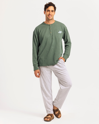 Men's Pajamas with Long Sleeves and Loose Pants