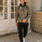 MY VILLAGE Men's hooded pajamas with pockets and chest print