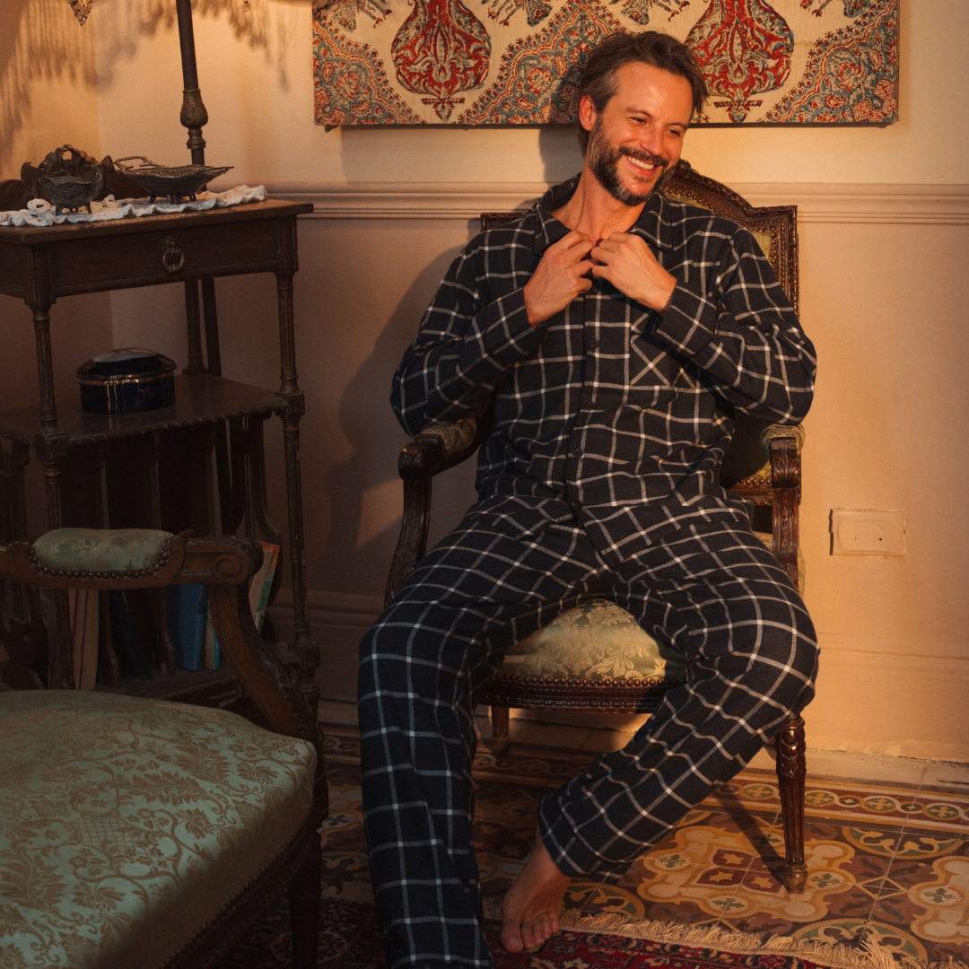 Chic Man in Charcoal Classic Pajama