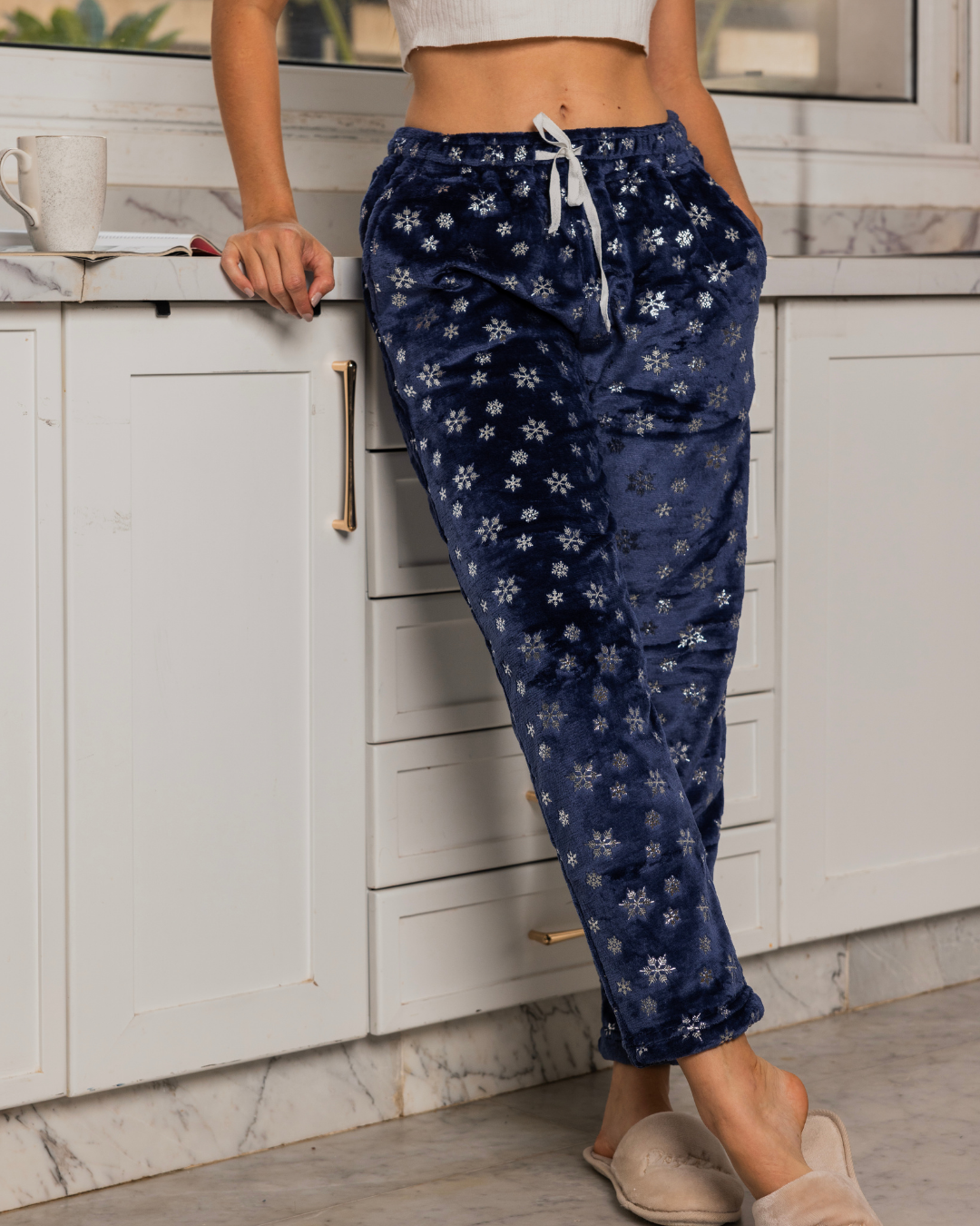 Foil flakes women's polar pants