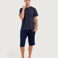 Men's Short Sleeve Pajamas with Capri Pants