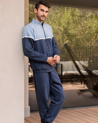 Training SuitMelton men's pajamas with a zipper and half buttons