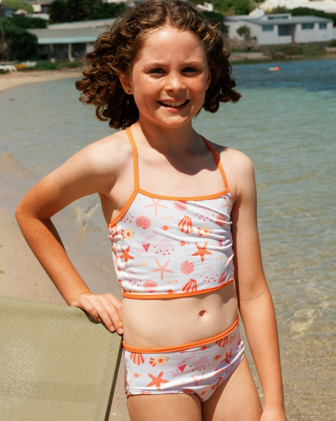 Girls' Two-Piece Seashell Swimsuit