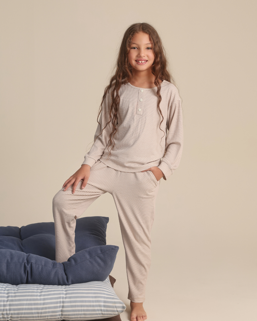 Micro stripes Kids girls pajama