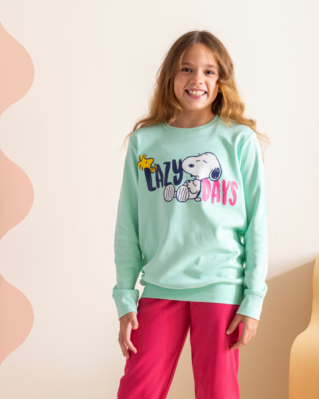 Lazy Days  بيجامه بناتي طباعة انترلوك