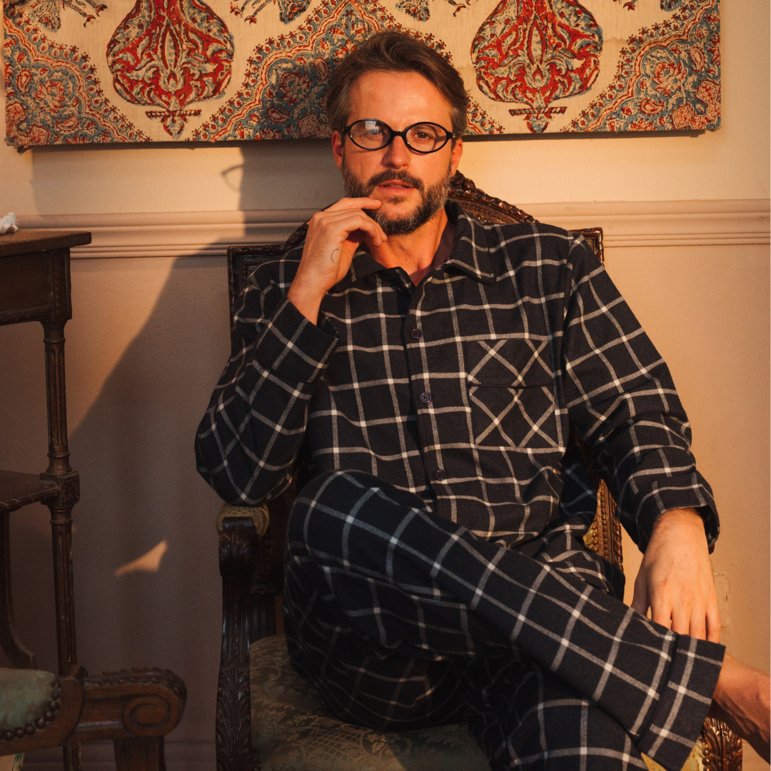 Chic Man in Charcoal Classic Pajama